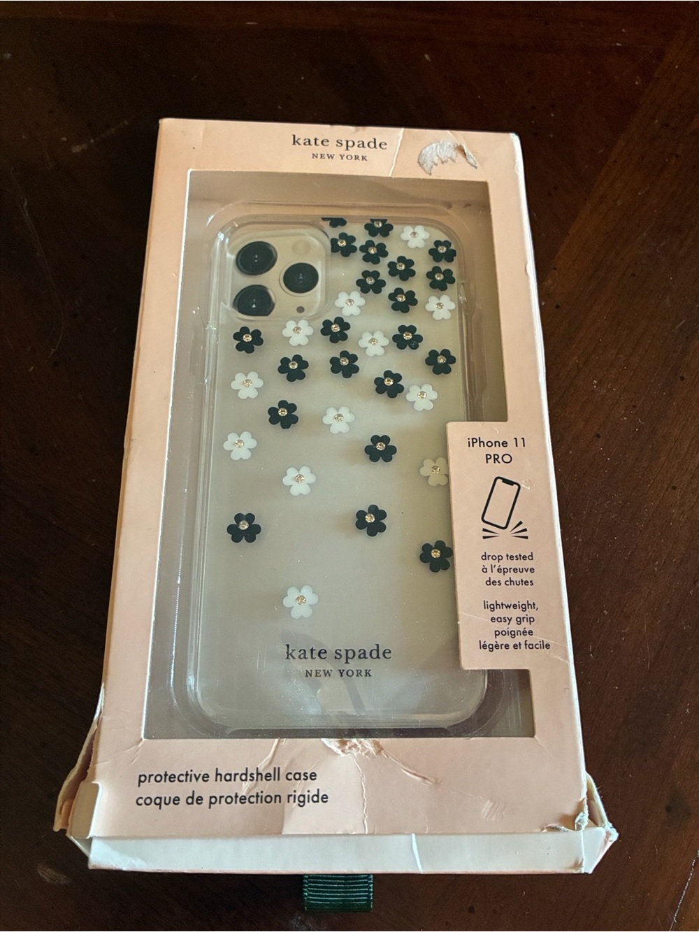 Kate Spade NY iPhone 11 Pro Protective Hardshell Case Black & White Floral